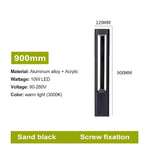 lampe sol moderne noire ip65 aluminium 30cm 90cm minimalisteextérieur led paysagerectangulaire