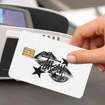 sticker carte crédit moderne logo blanc noir rose clair chiffre