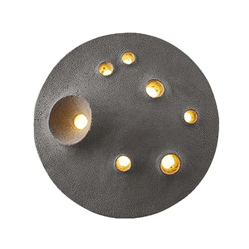 applique murale moderne led gris foncé texture pierre hydrofuge bouton poussoir autonome
