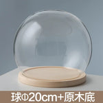 boule verre transparent socle bois décoration d'intérieur moderne objet d'exposition moderne