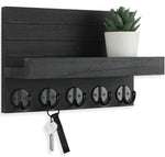 porte clés mural bois compartiment courrier entrée salon vis moderne écologique rectangle gris
