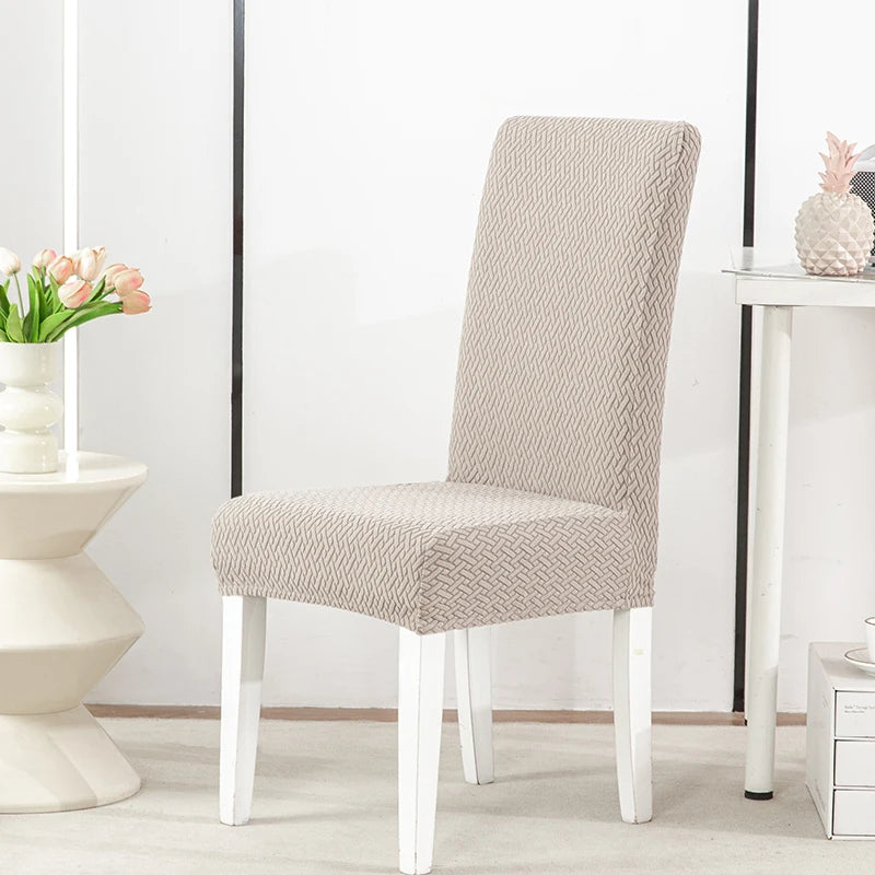 housse chaise tissu géométrique moderne polyestere couleurs vert gris blanc beige