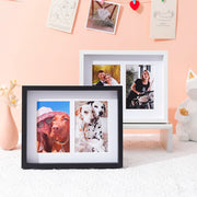 Cadre photo en bois noir et blanc pour mur et bureau - Ombre Interieur