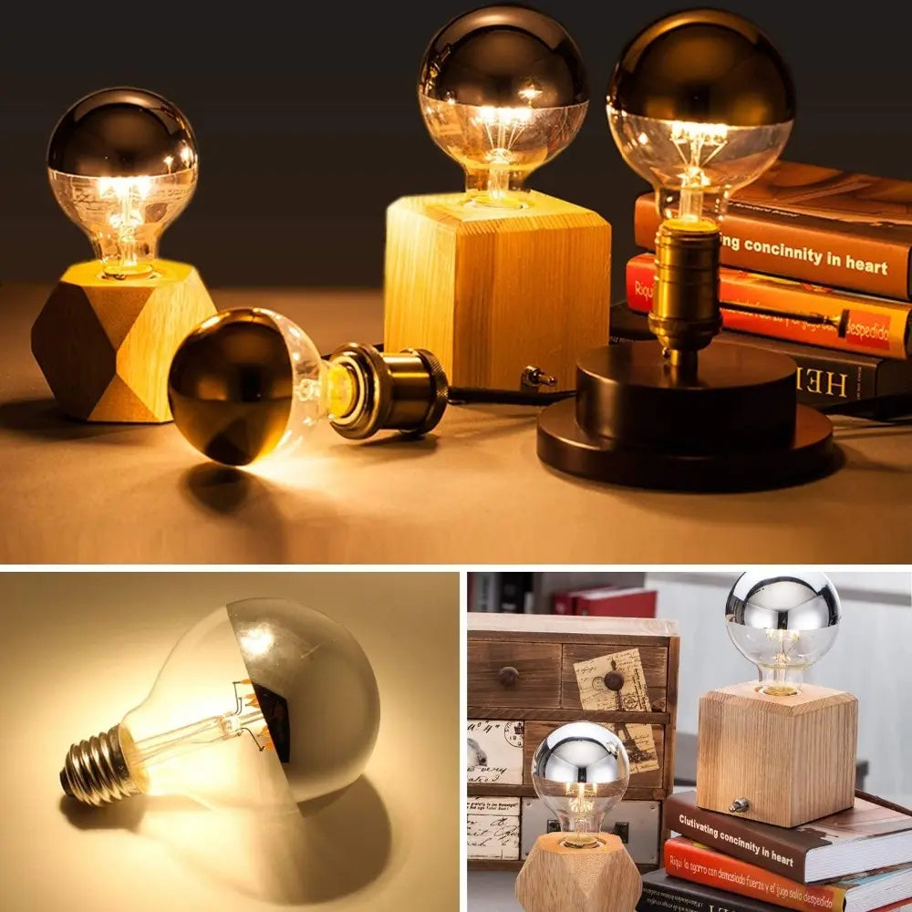ampoules led dorées argentées vintage e14 e12 opalescentes modernes 400 lumens 4w