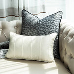 coussin carré moderne rayé noir blanc décoration lit chaise voiture minimalist poly coton