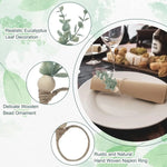 anneaux serviettes bois feuilles eucalyptus rustique naturel decoration table restaurant