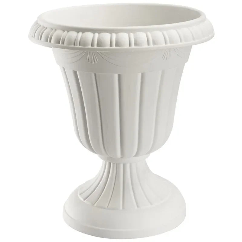 urne décorative classique or noir blanc fleurs plantes 25x30cm résine sculptée antique