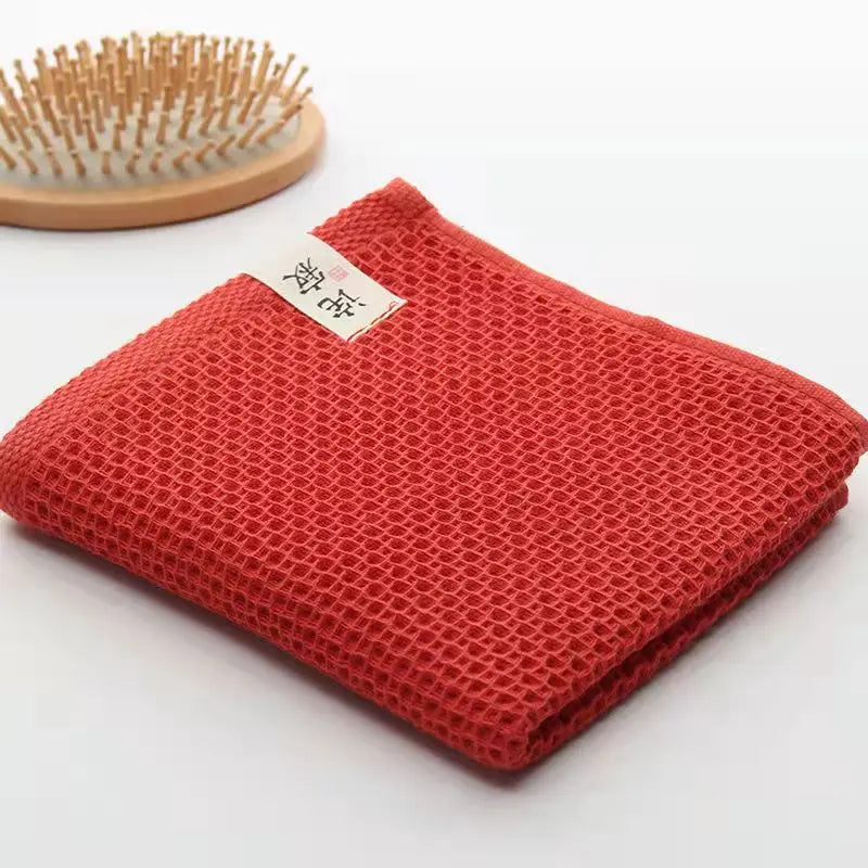 serviette coton waffle rapide absorbant main bain adultes rouge marron gris beige moderne