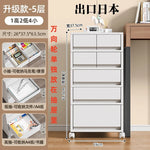 meuble tiroirs mobile moderne gris clair roulettes étages rangement 40L
