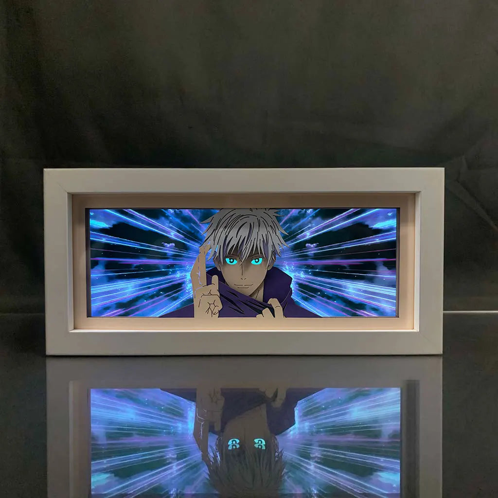 veilleuse led anime jujutsu kaisen satoru gojo lumiere verte bleue magenta chambre enfant deco