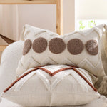 taies d'oreiller géométriques boho chic tassel beige coton polyester 45x45cm