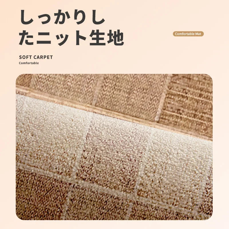 tapis cuisine antidérapant patchwork polyester résistant bactéries moderne rustique beige marron opacité