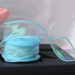ruban organza holographique violet bleu blanc rose jaune vert moderne élégant artisanal emballage cadeau