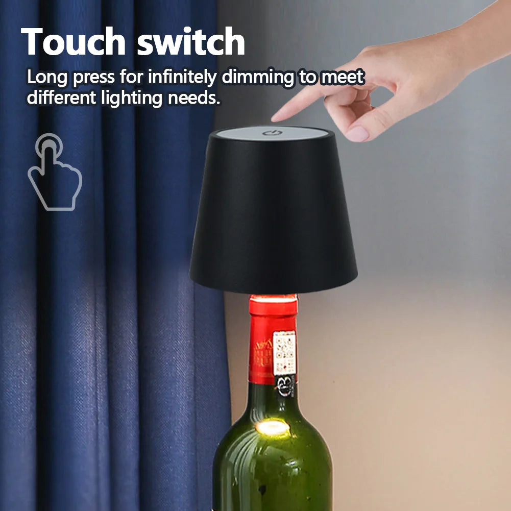 lampe table moderne noir abat jour led rechargeable tactile chambre restaurant decoration festive
