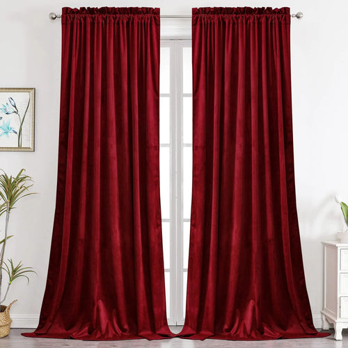 rideau velours rouge bordeaux opacité totale moderne élégant chambre salon isolation thermique doux