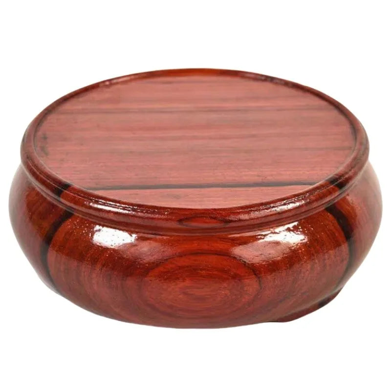Support décoratif bois rose classique lisse brillant rouge brun objets