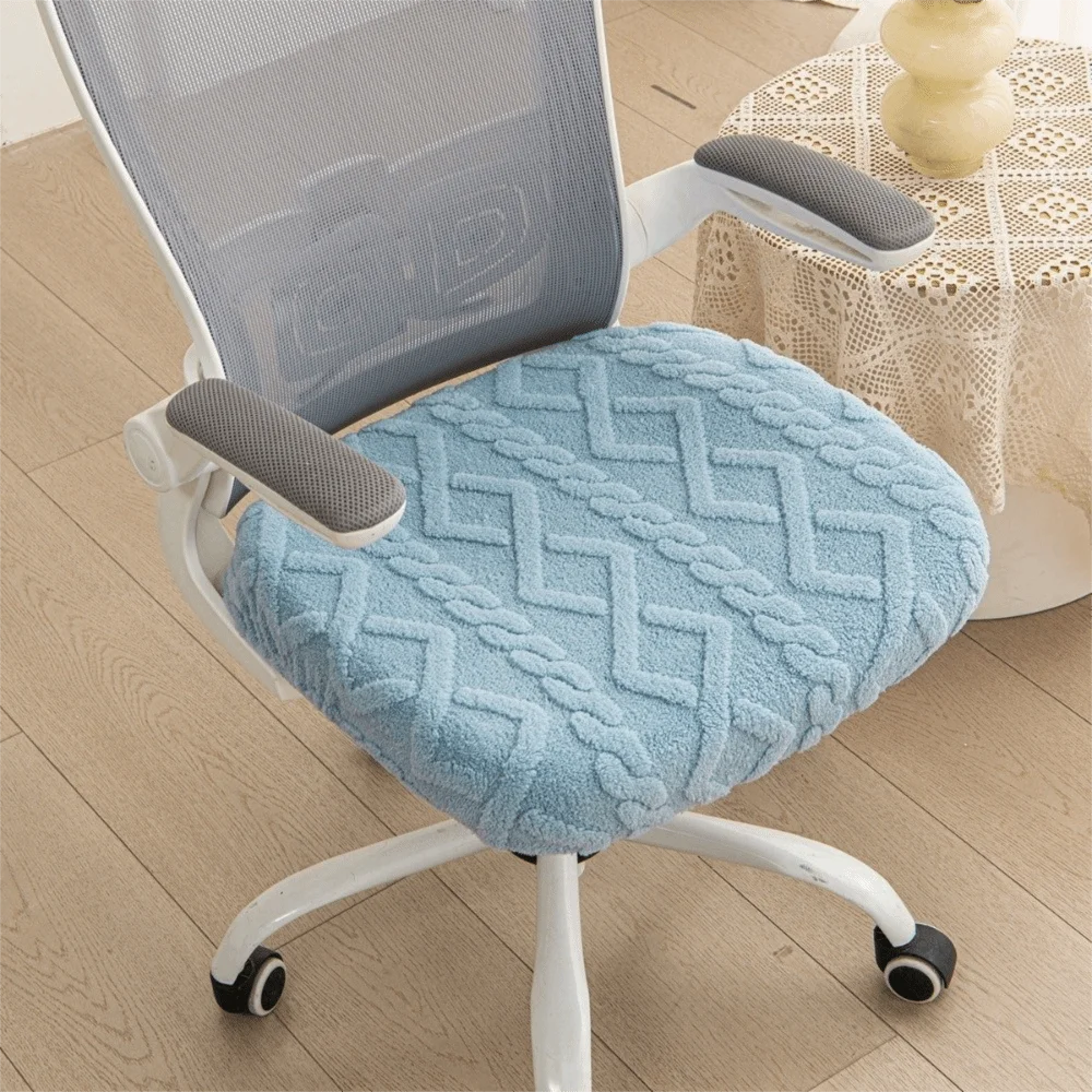 coussin chaise moderne zigzag bleu clair gris vert pastel polyester antidérapant extensible