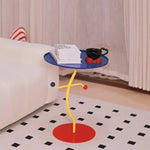 table basse moderne métal couleur bleue jaune rouge artistique salon