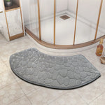 tapis bain gris moderne texture cailloux antidérapant absorbant eva 30x60cm
