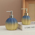 distributeur savon liquide céramique texture marbrée moderne bleu rouge vert jaune