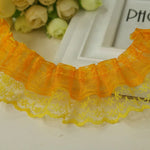 ruban dentelle fine rose clair rouge bleu clair vintage romantique fronces polyester 4.5cm