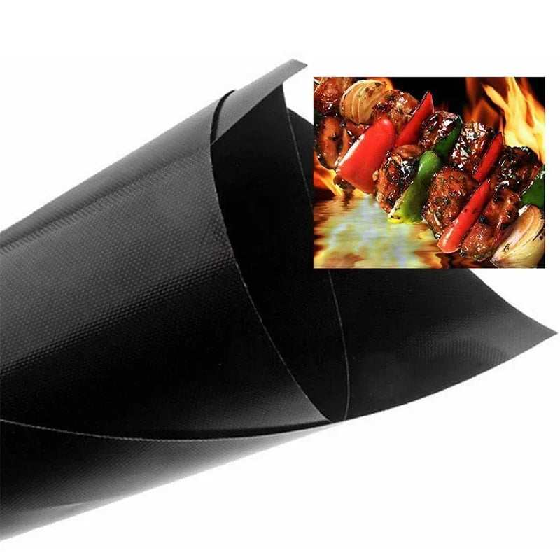 tapis cuisson barbecue antiadhésif texturé noir résistant 60x40cm imperméable facile nettoyer chaleur haute cuisine