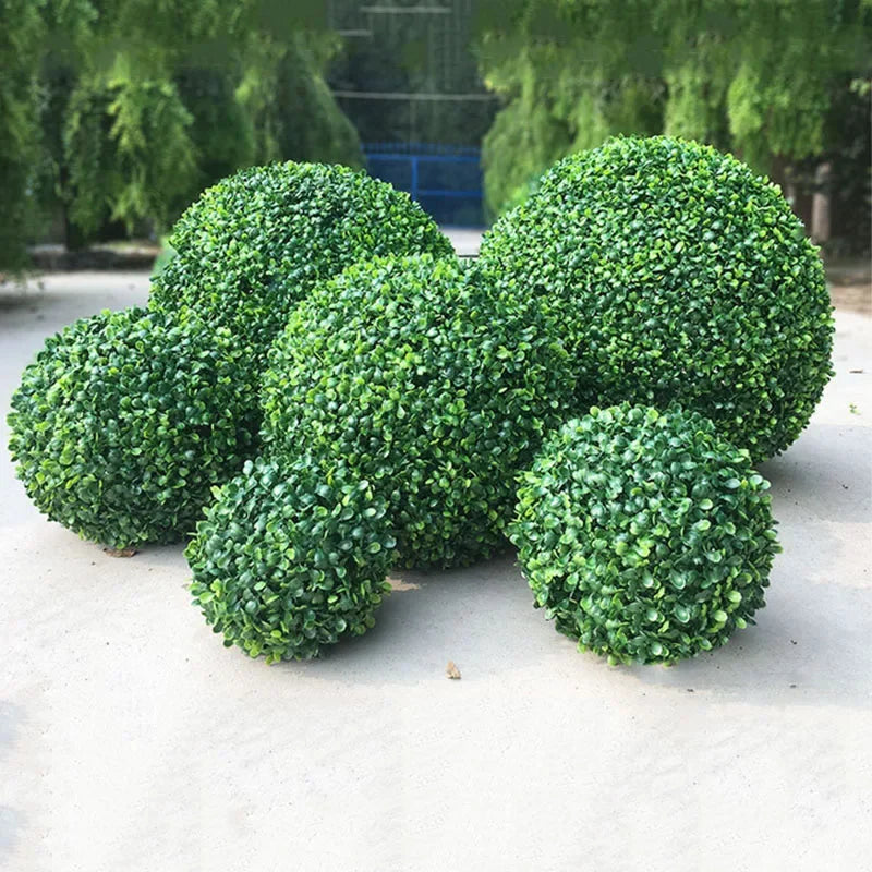 boule herbe artificielle verte moderne extérieur décoration jardin balcon mariage exposé