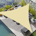 voile d'ombrage triangle beige résistante l'eau sans motif moderne tissu oxford université fixations