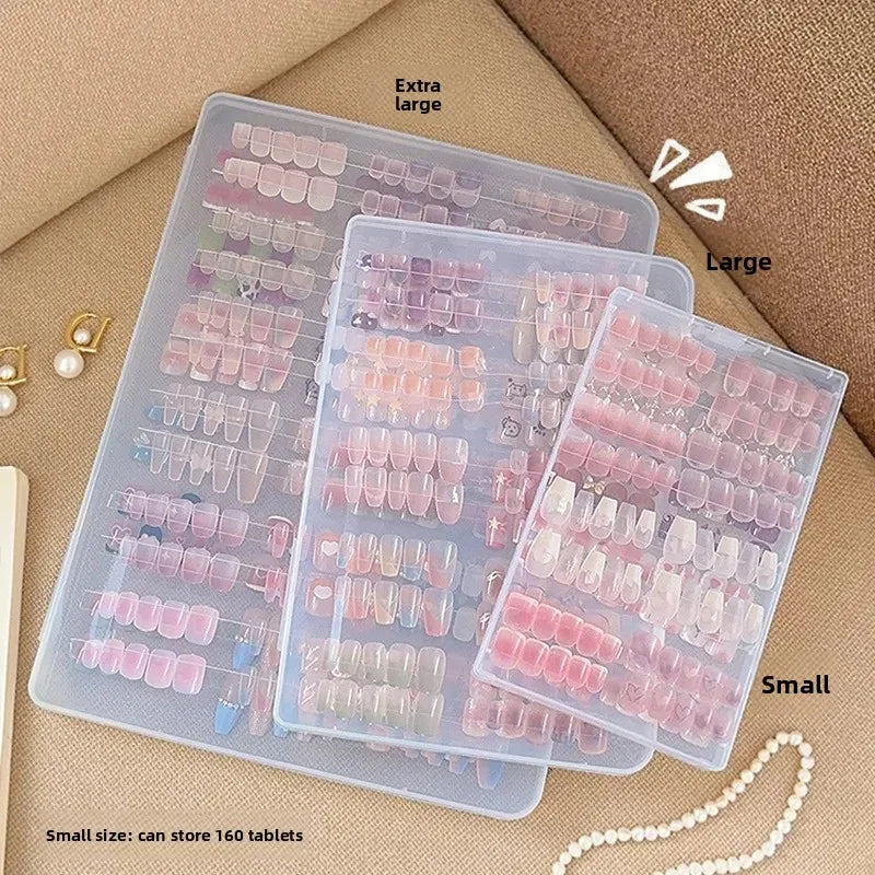 coffret rangement faux ongles multicolores modernes grande capacité portatif transparent accessoire nail art