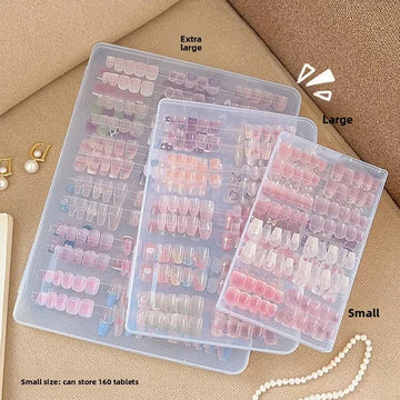 coffret rangement faux ongles multicolores modernes grande capacité portatif transparent accessoire nail art