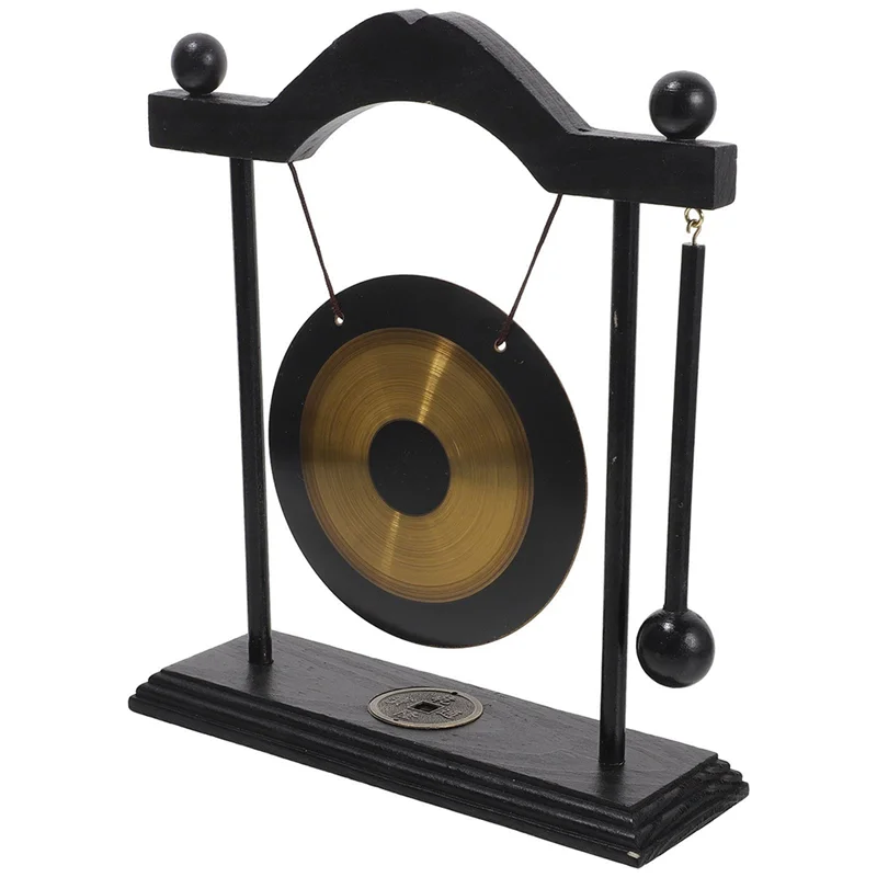 ornement feng shui gong noir doré rond brillant maison chic brass déco