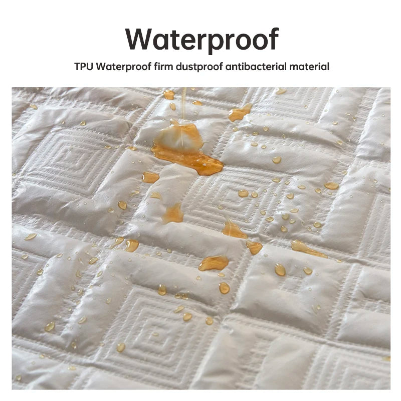 protège matelas gris carreaux géométriques hiver élastique queen king moderne