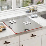 planche découper acier inoxydable 50x40 cm moderne lisse argentée cuisine couteau légumes pâtisserie