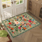 tapis fleuri moderne antidérapant résistant décoloration salon entrée polyester imperméablewashable