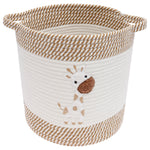 panier rangement tissé main ours poignées beige clair enfantin respectueux environnement utilisation multiple articles