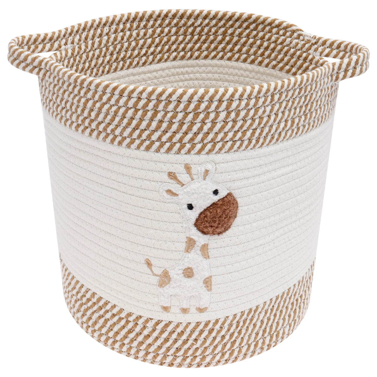 panier rangement tissé main ours poignées beige clair enfantin respectueux environnement utilisation multiple articles