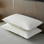housse coussin moderne motif géométrique gris bleu clair rose pâle non toxique imperméable anti