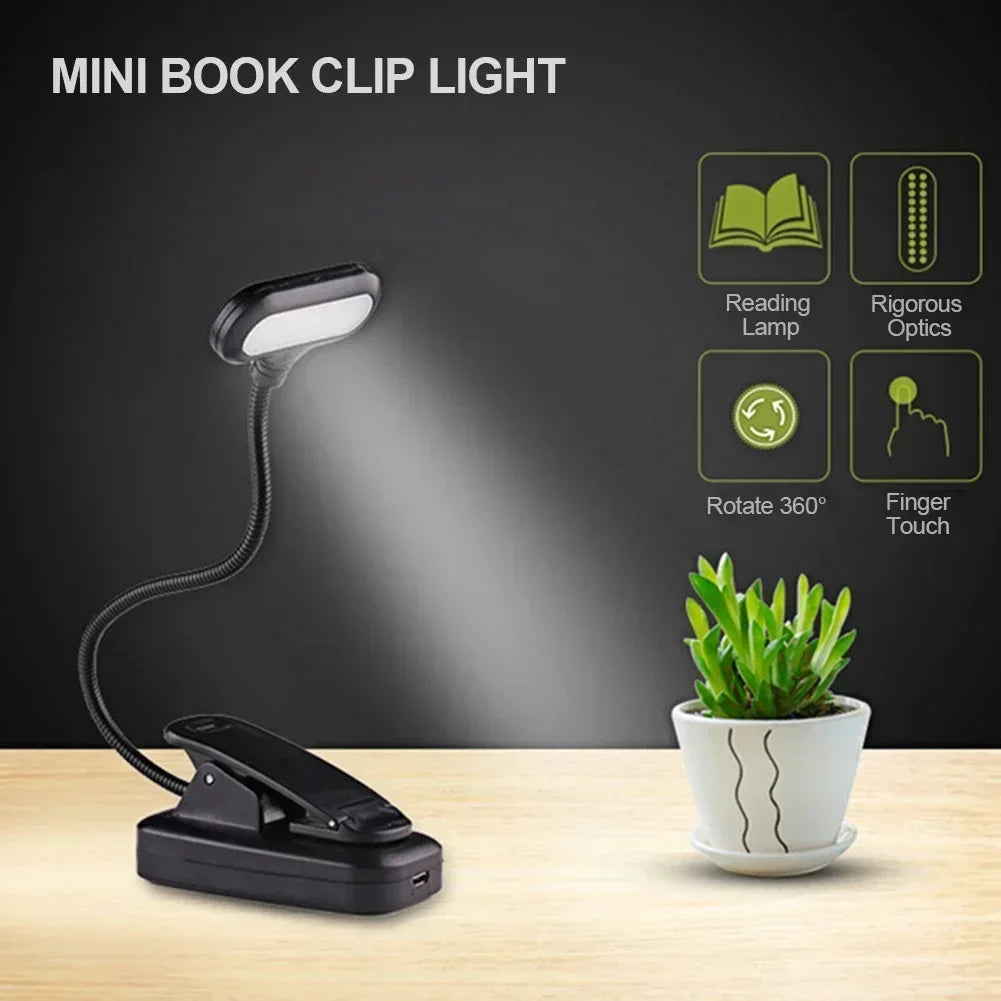lampe lecture portable pince noire led rechargeable chambre minimaliste