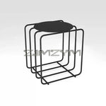 table basse ronde métal moderne minimaliste couleur bleue salon décoration
