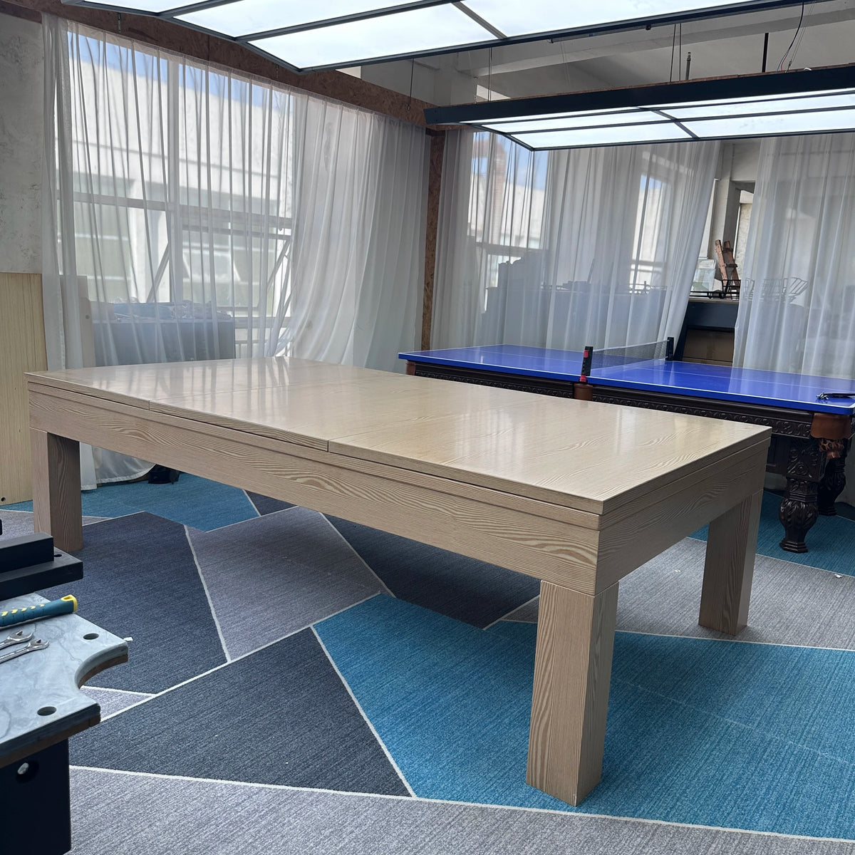 table billard transformable table manger ping pong 7ft 8ft 9ft ardoise bois cuir modernes