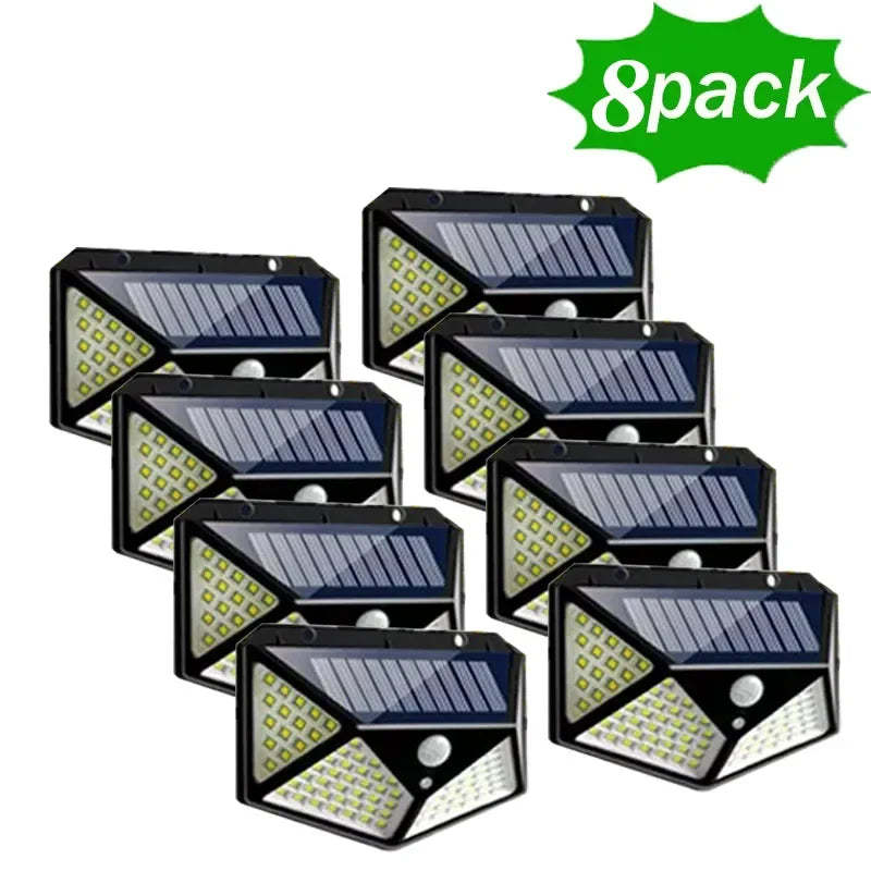 lumière solaire led capteur mouvement ip65 protection moderne noire quadrilléeextérieur autonomepas cher camping jardin