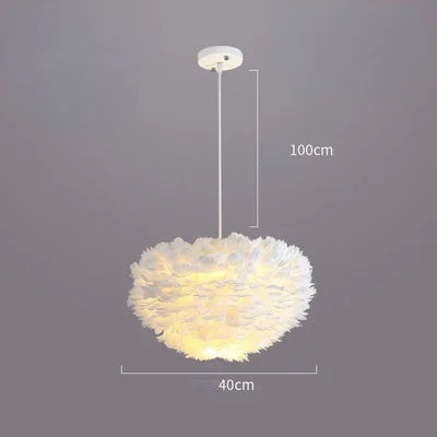 lampe suspendue moderne plumes blanc salon chambre coucher lumière intérieure décoration maison