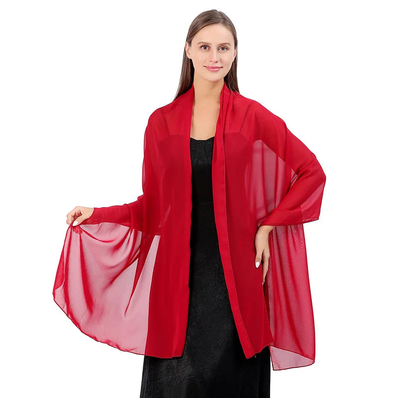 écharpe soie polyester solide rouge bordeaux rose clair beige gris jaune violet moderne