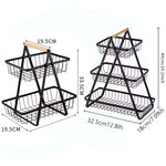 panier fruits métal noir pliable moderne rangement cuisine multifonctionnel organizer snack rack