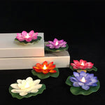 bougies flottantes fleur lotus blanc rose orange violet décoration intérieure artificielle lumière paysagère