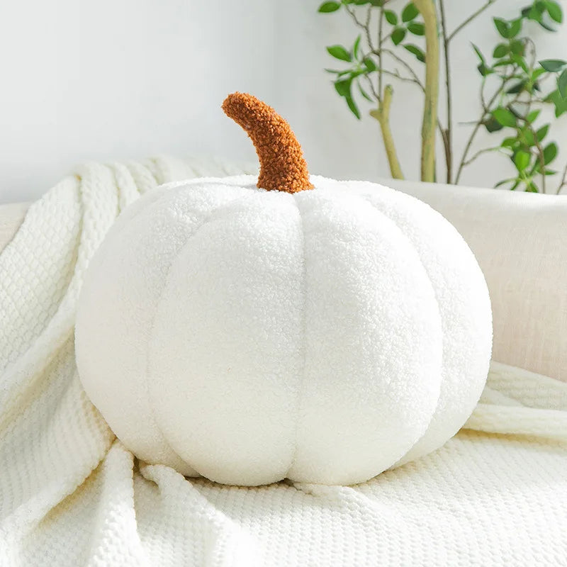 coussin décoratif peluche forme citrouille orange doux canapé salon lit décoration automnale ronde