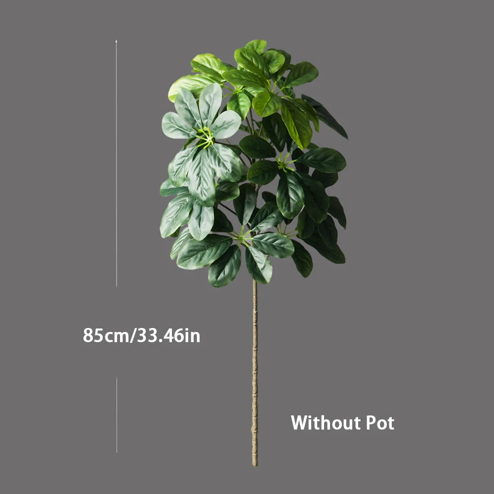 plante artificielle grande feuilles vertes intérieur decoration maison pot blanc 85cm 98cm