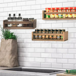 Installation étagère à épices murale en bois sans perçage