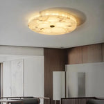 plafonnier moderne led marbre blanc semi transparent texture métal pierre
