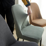 housses chaise peluche grise carreaux moderne polyester élasthanne banquet mariage salle manger fauteuil